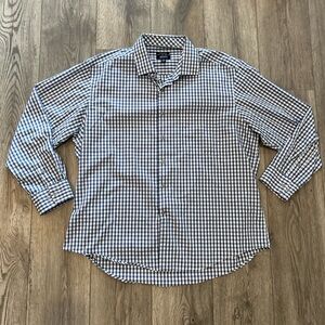 Alfani Men’s Performance Regular Fit Long Sleeve Button Down Plaid Gingham XL